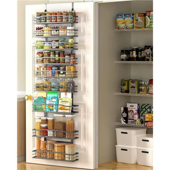 Over Door Pantry Organizer 9 Tier Spice Rack Storage for Kitchen Bathroom - Picture 1 of 7